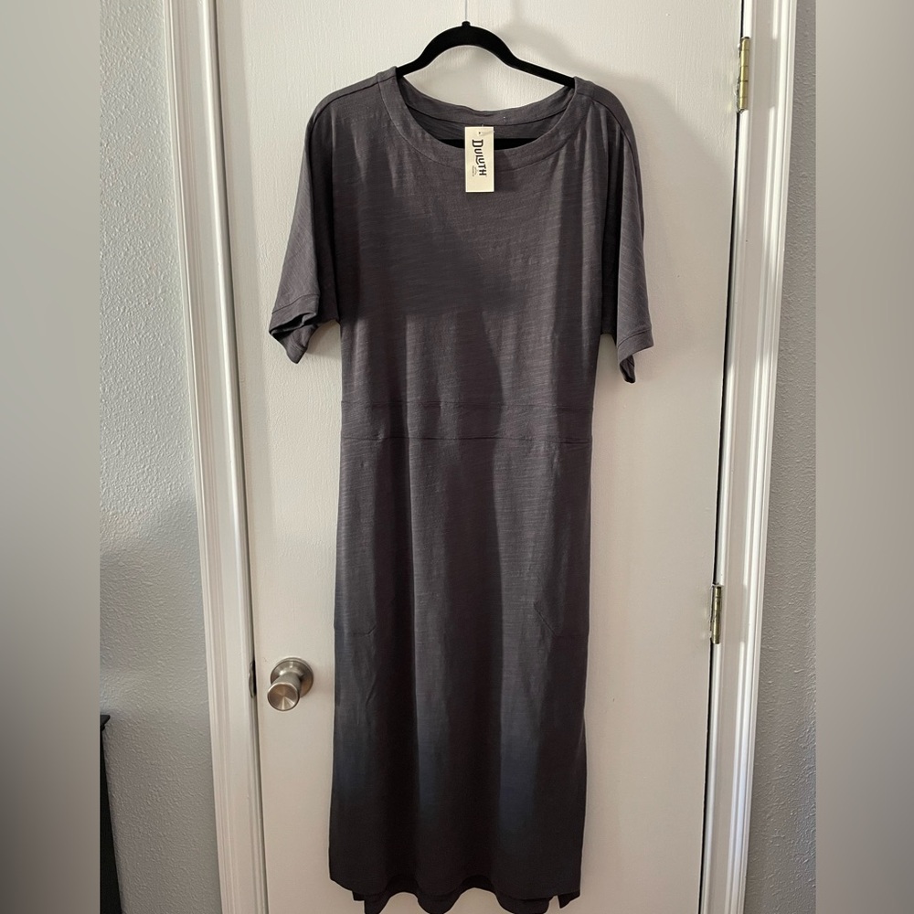 Duluth Trading Co cotton dress size large in gray